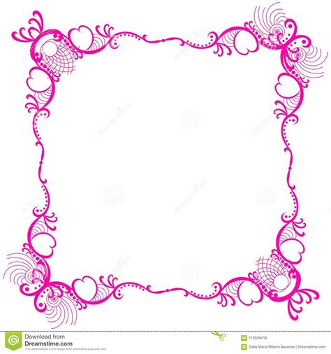 Pink Romantic Frame Lace Border Stock Illustration Illustration Of