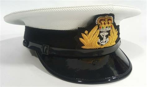 Royal Navy Officer Cap Naval Peaked Cap R N Cap Bullion Etsy