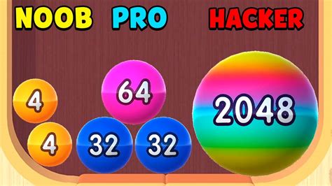 Noob Vs Pro Vs Hacker 2048 Balls 3d Youtube