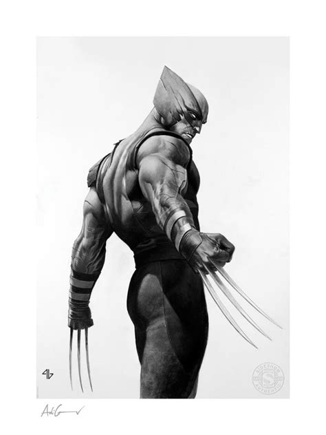 Sideshow Marvel Comics X Men Wolverine 46×61 Unframed Black And White Art