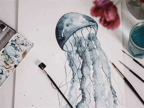 Acrylfarben sind in günstiger studienqualität und in künstlerqualität erhältlich. Tutorial: Watercolor Jellyfish / Aquarell Qualle malen für ...