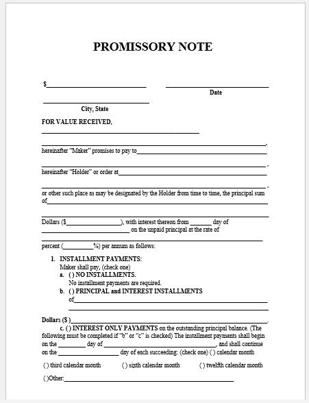 15 Best Promissory Note Templates My Word Templates