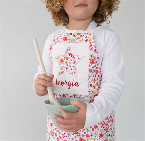 Personalised Handmade Childrens Sprig Print Apron By Rudi And Co