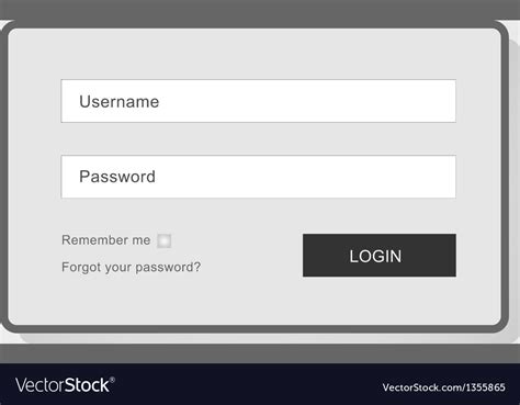 Login Interface Username And Password Royalty Free Vector