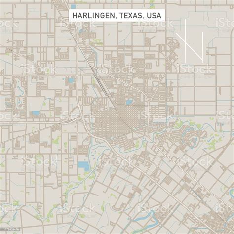 Harlingen Texas Us City Street Map Stock Illustration Download Image