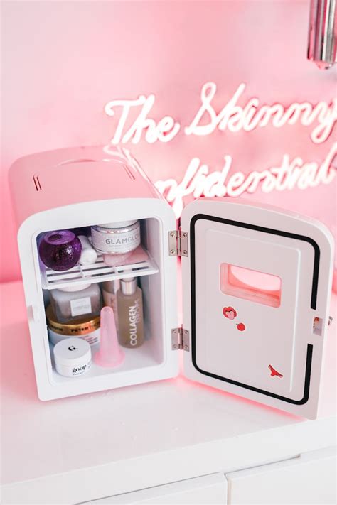 The cosmo cosmetics fridge in pink with door open . Frigidaire Portable Retro 6-can Mini Fridge EFMIS129, Pink ...