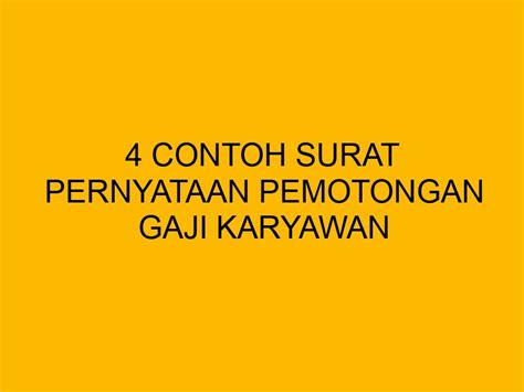 Contoh Surat Pernyataan Pemotongan Gaji Karyawan The Best Porn Website