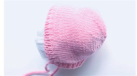 Easy Knit Newborn Baby Bonnet Hat Knit Baby Hats How To Knit