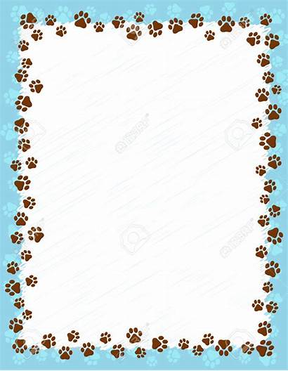 Paw Border Puppy Clipart Prints Dog Frame