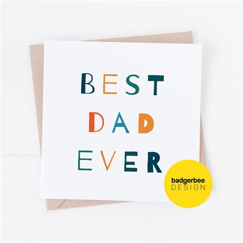 Best Dad Ever Card Happy Fathers Day Card Fathers Day Etsy
