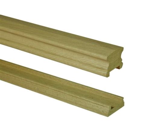 Solid White Oak Classic Handrail And Baserail Kit 41mm Groove With Fillet
