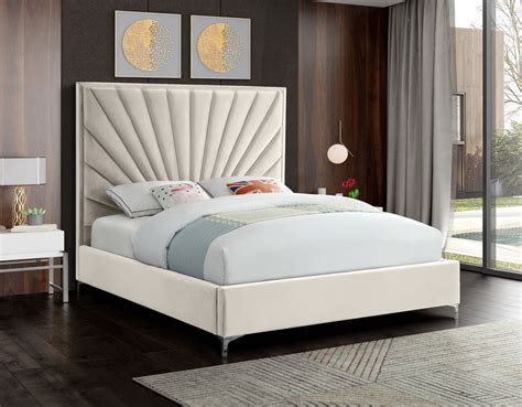 Meridian Eclipse Cream Queen Size Bed Eclipse Upholstered Platform