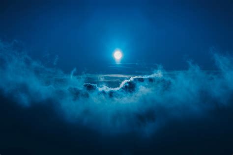 Moon Night Landscape Clouds 5k Wallpaperhd Nature Wallpapers4k