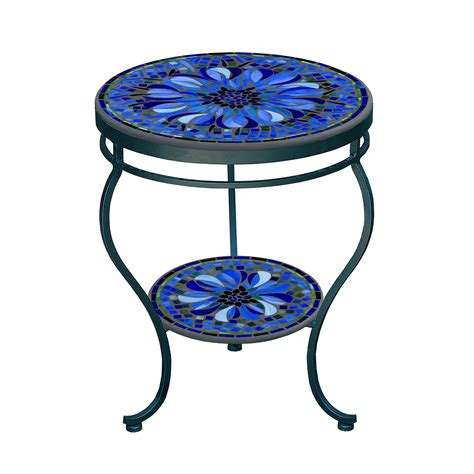 Bella Bloom Mosaic Side Table Tiered Neille Olson Mosaics Iron
