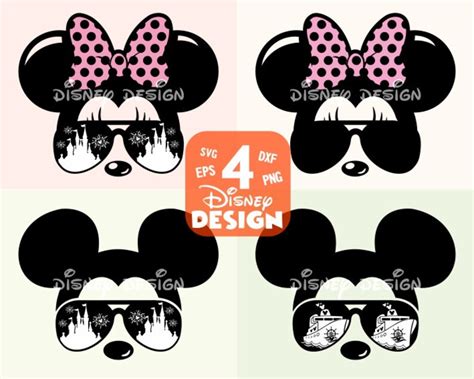 Mickey With Sunglasses SVG Minnie Mouse Castle SVG Und PNG Etsy