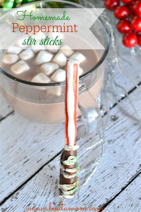 Homemade Chocolate Dipped Peppermint Stir Sticks Favorite Christmas