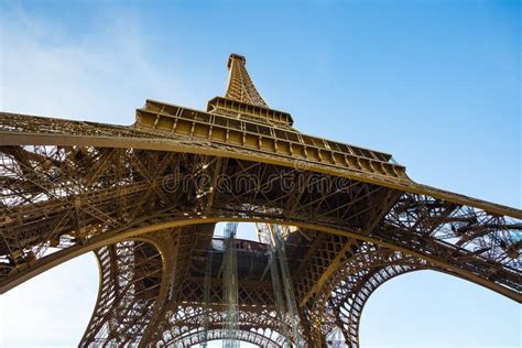 Close Up View At The Eiffel Tower In Paris Stock Photo Image Of