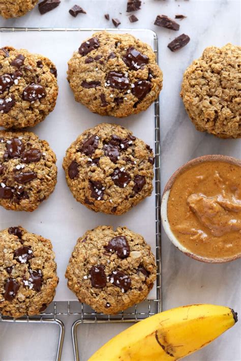 Peanut Butter Banana Cookies With Oats And Chocolate Fit Foodie Finds
