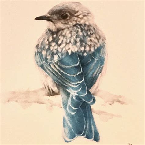 Indigo Bunting Giclee Print Of Watercolor Painting Bird Art Nature Illustration Blue Bird