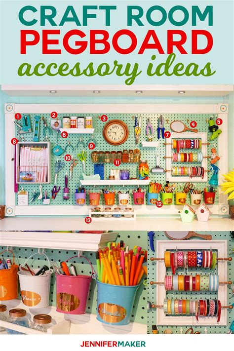 Storage space on the wall is often over looked and can be great way to utilise space in your home. Craft Room Pegboard Accessory Ideas - Jennifer Maker ...