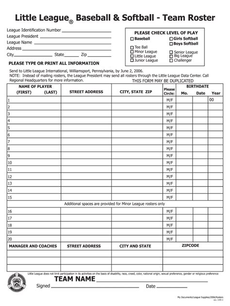 Roster 2005 2024 Form Fill Out And Sign Printable Pdf Template