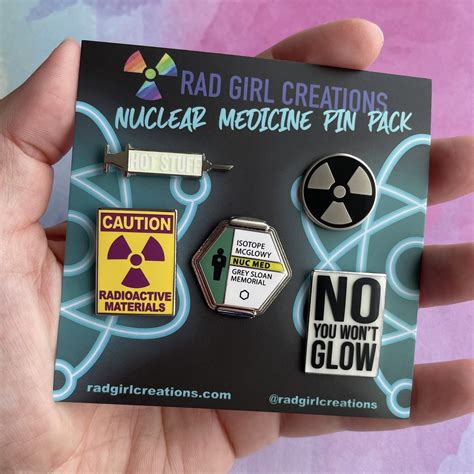 Nuclear Medicine Pin Pack Rad Girl Creations Medical Enamel Pin