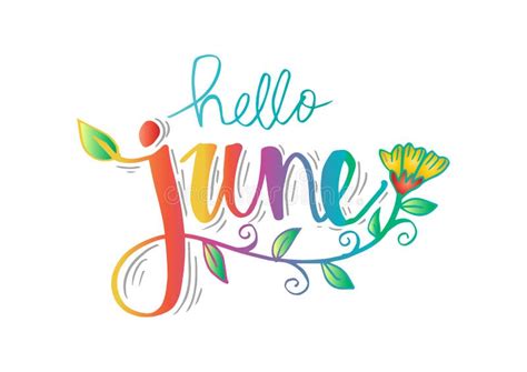 Hello June Seasonal Welcome Sign Stock Vector Illustration Of June