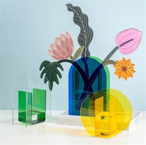 Color Tinted Acrylic Vase Transparent Homewares
