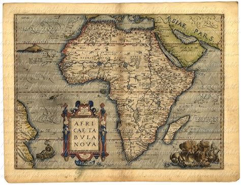 Map Of Africa From The 1500s 034 Ancient Old World Cartography Etsy