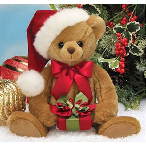 Bearington Holden Presents Christmas Stuffed Animal Teddy Bear In Santa