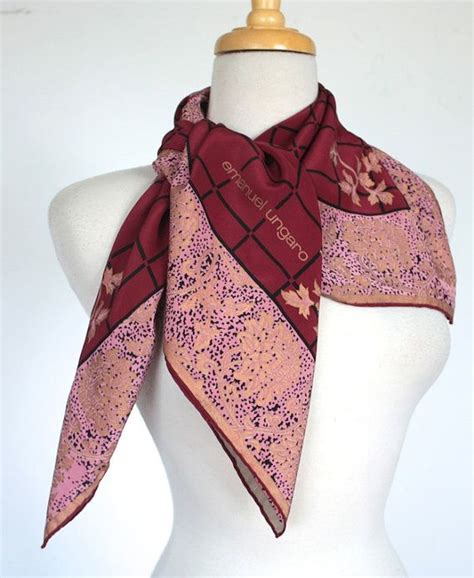 Vintage Emanuel Ungaro Scarf 1980s Ungaro Scarf Golden Floral