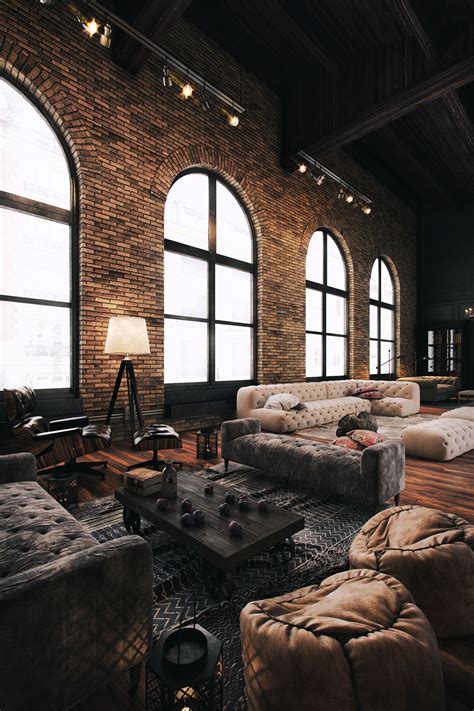 The Loft Industrial Living Room Design Loft Design Industrial