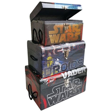 Star Wars 3 Pc Darth Vader And R2 D2 Flat Top Trunk Set Star Wars Toys