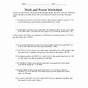Work And Power Calculations Worksheets Answers