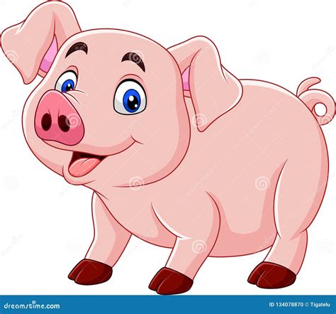 Cute Pig Cartoon Stock Vector Illustration Of Pork 134078870
