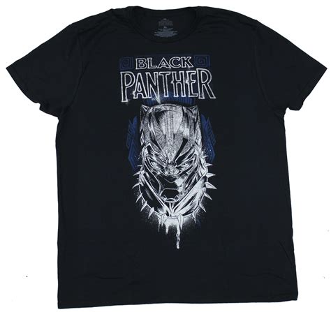 Black Panther Mens T Shirt Big Face Image Under Logo Ebay