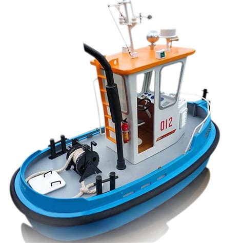 118 Pine Mini Rc Tugboat Rescue Simulation Abs Wooden Boat Model Ship
