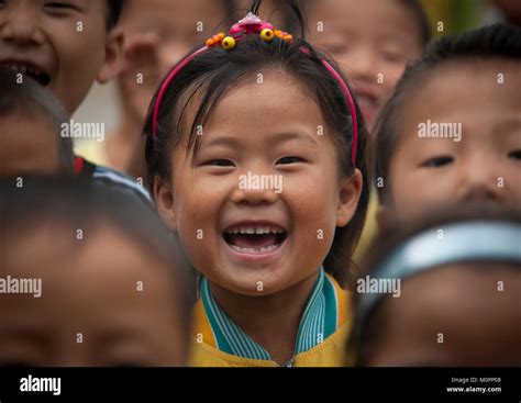 North Korean Young Girl Smiling In A School South Hamgyong Province