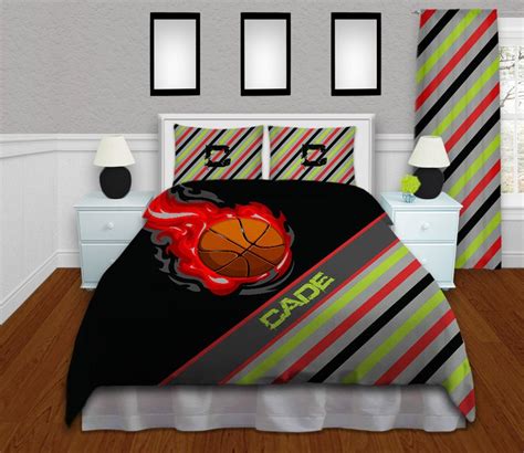 Basketball Bedding For Boys Boys Bedding Sets Twin Striped Etsy