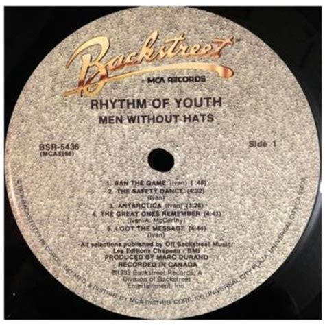 Men Without Hats Rhythm Of Youth Vinilo