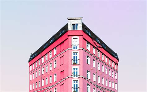 Download Wallpaper 1920x1200 Building Facade Minimalism Pink