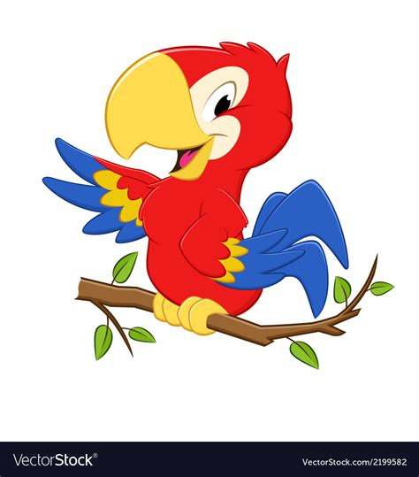 Cartoon Parrot Royalty Free Vector Image Vectorstock