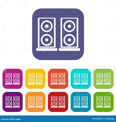 Music Speakers Icons Set Stock Vector Illustration Of Blog 96668525