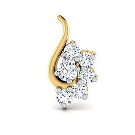 925 Sterling Silver Diamond Studded Nose Pin With Gold Plated At Rs 230