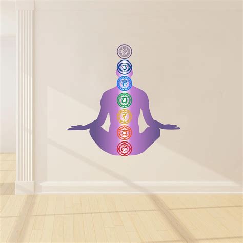 Seven Chakras Yoga Pose Vinyl Decal For Walls Windows And Any Etsy