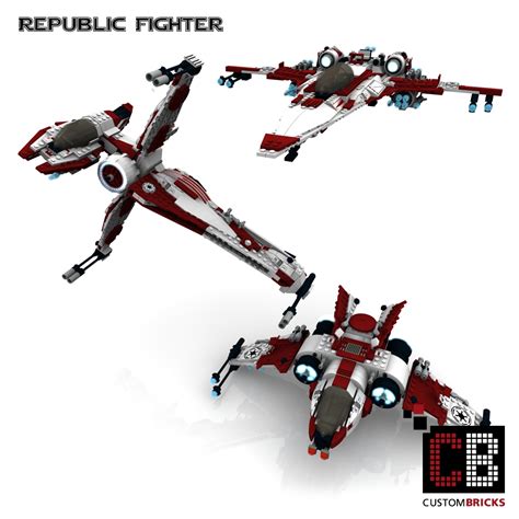 Star wars 4 juniors (24) action wheelers (9) adventurers (72) agents (13) alpha team (32) aqua raiders (7) aquazone (28) architecture (55) art (9) assorted (11) atlantis (24) avatar the last airbender (2) baby (44) basic available with lego star wars: CUSTOMBRICKS.de - LEGO-Custom-Star-Wars-Republic-Fighter
