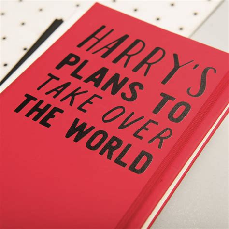 Personalised Plans To Take Over The World Notebook By Oakdene Designs
