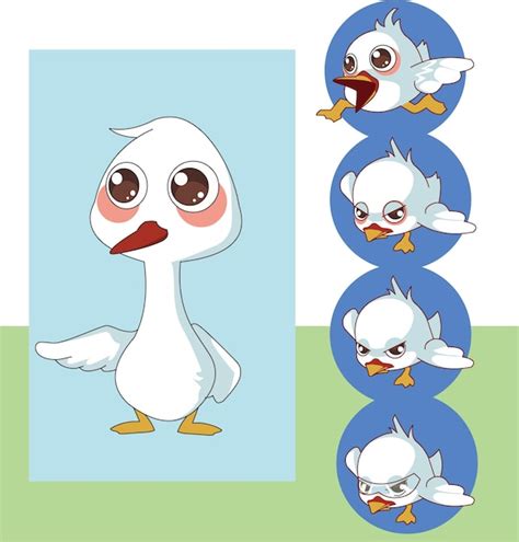 Premium Vector Cute Swan Cartoon Character