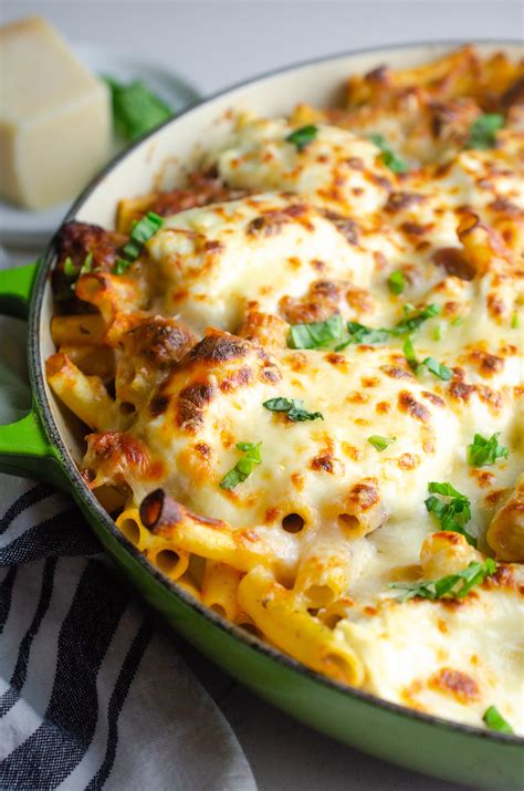 Easy Baked Ziti With Sausage Recipe Life S Ambrosia