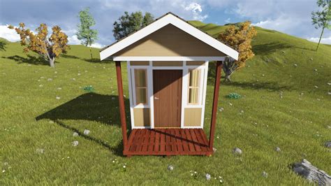 8x10 Tall Gable Shed Plan With Porch